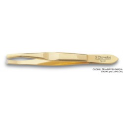 Pinza de depilar recta punta oro 8 cm - 3 Claveles 12240